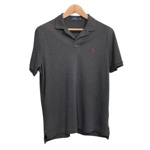 Polo Ralph Lauren Mens Short Sleeve Polo Shirt Charcoal Grey Burg. Pony Size M